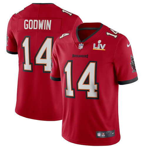 Men's Tampa Bay Buccaneers #14 Chris Godwin Red NFL 2021 Super Bowl LV Limited Stitched Jersey